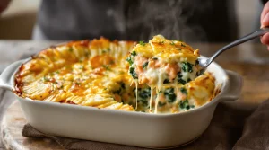 Makkelijker kan niet: zo maak je een heerlijke ovenschotel met zalm en spinazie in een handomdraai