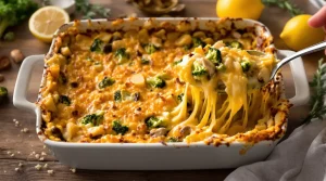 Alles in één schaal: makkelijke ovenschotel met broccoli, kip en goudbruin gebakken kaas