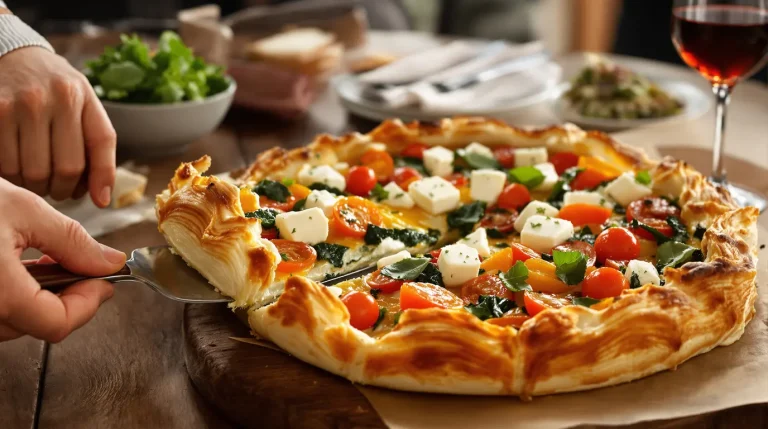 Hartige taart met bladerdeeg, feta en tomaatjes: een makkelijk recept voor een gezellige avond